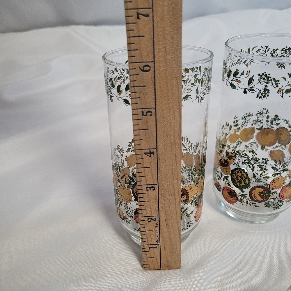 Vintage Libbey Bonne Sante Spice of Life 12oz Glasses Set of 5 - Picture 8 of 9